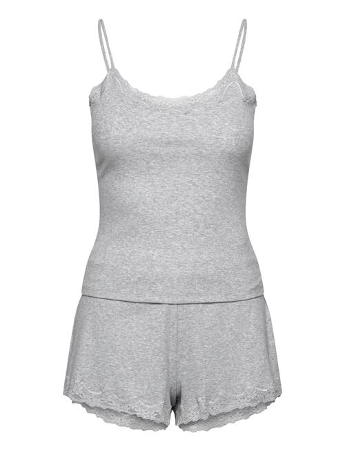 Hunkemöller Pj Cami Short Rib Lace Hunkemöller Grey