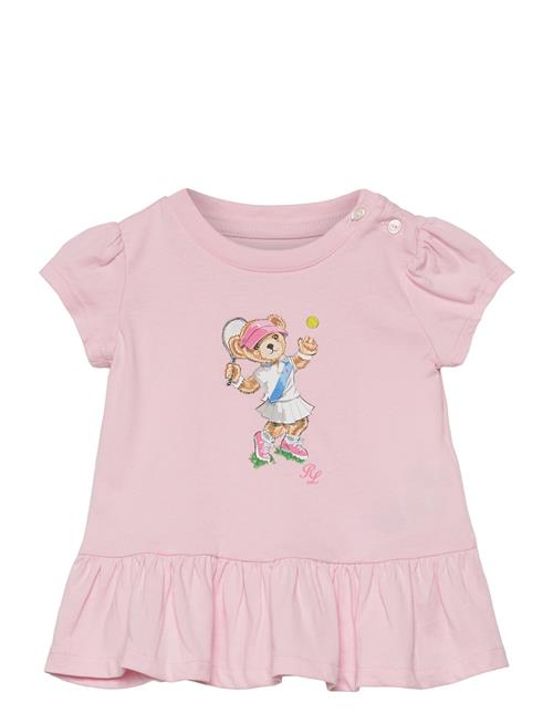 Ralph Lauren Baby Polo Bear Cotton Jersey Peplum Tee Ralph Lauren Baby Pink