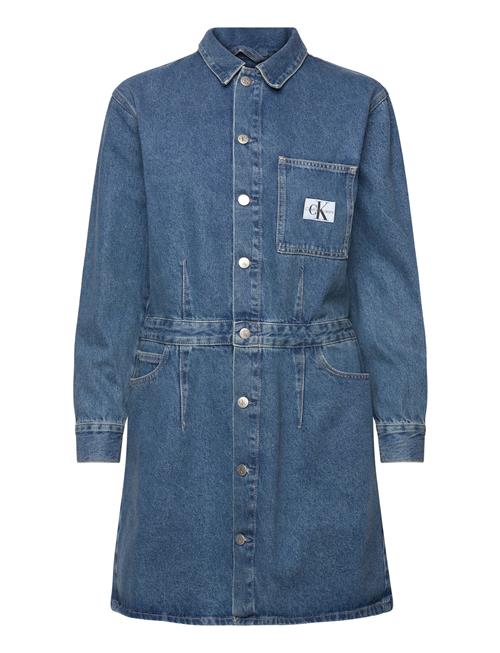 Calvin Klein Jeans Darted Denim Shirt Dress Calvin Klein Jeans Blue