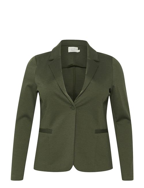 Se Kaffe Curve Kcjenna Blazer Kaffe Curve Green ved Booztlet