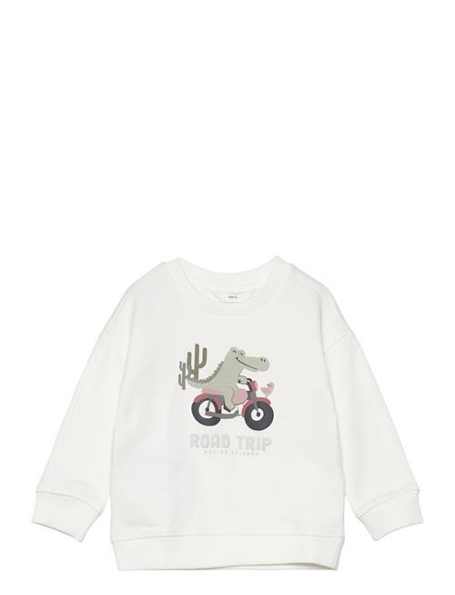 Se Mango Printed Cotton Sweatshirt Mango White ved Booztlet