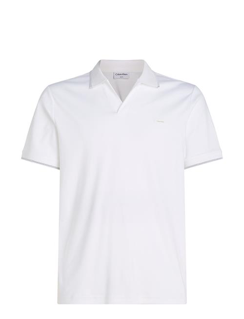 Se Calvin Klein Smooth Cotton Open Placket Polo Calvin Klein White ved Booztlet