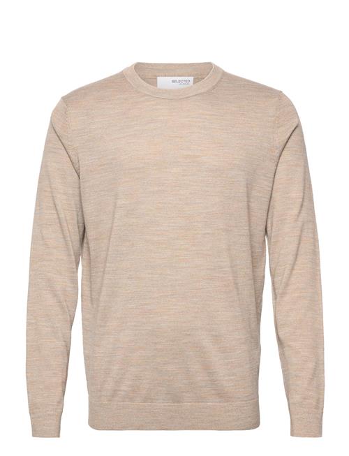 Se Selected Homme Slhtown Merino Coolmax Knit Crew Noos Selected Homme Beige ved Booztlet