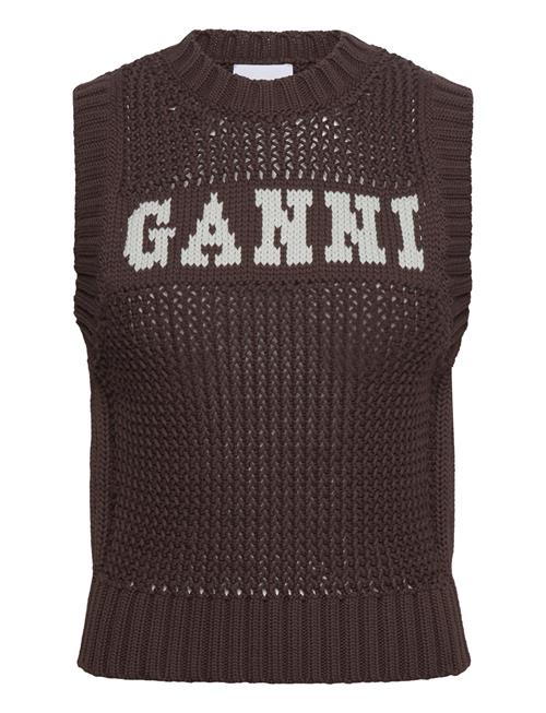 Ganni Cotton Rope Knit Ganni Brown