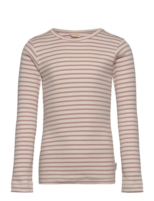 Se Petit Piao T-Shirt L/S Modal Striped Petit Piao Beige ved Booztlet