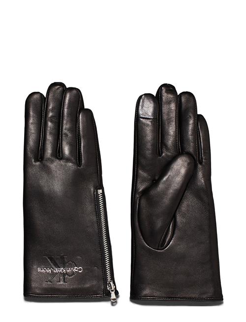 Calvin Klein Sculpted Leather Gloves Calvin Klein Black