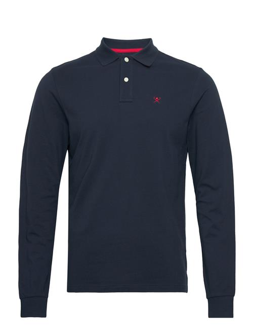 Se Hackett London Slim Fit Logo Ls Hackett London Navy ved Booztlet