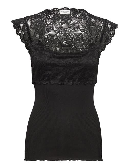 Se Rosemunde Silk Top W/ Lace Rosemunde Black ved Booztlet