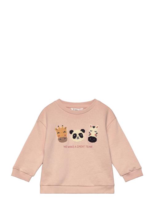 Se Mango Embroidered Drawing Sweatshirt Mango Pink ved Booztlet