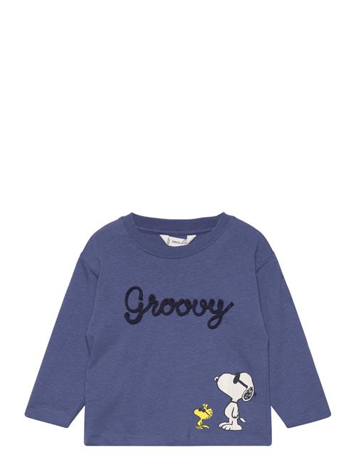 Se Mango Snoopy Long-Sleeved T-Shirt Mango Blue ved Booztlet