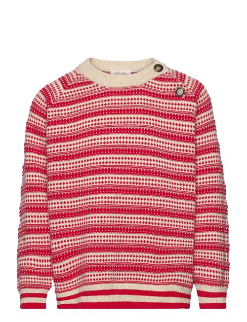 Petit Piao O-Neck Light Nordic Knit Sweater Petit Piao Red