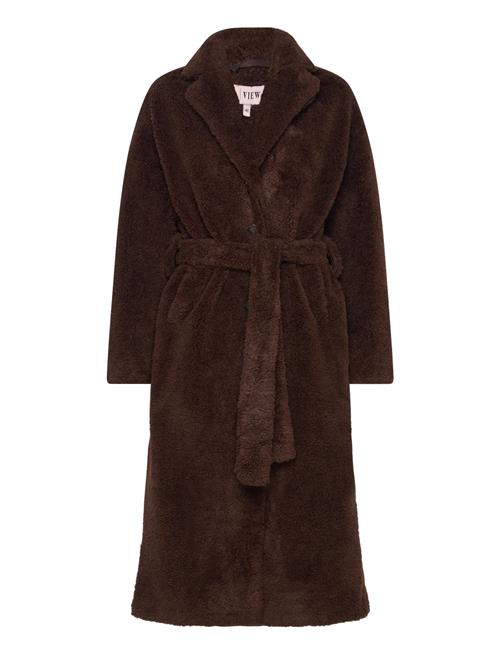 Teddy Long Coat A-View Brown