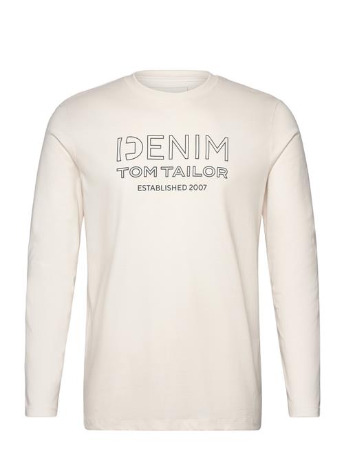 Se Tom Tailor Printed Longsleeve Tom Tailor Cream ved Booztlet