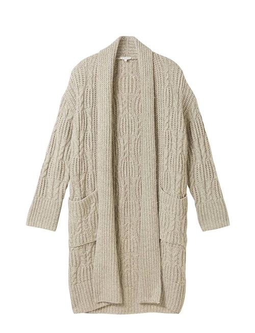 Tom Tailor Knit Cardigan Cable Structure Tom Tailor Beige