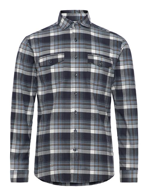 Checked Brushed Shirt L/S Lindbergh Navy