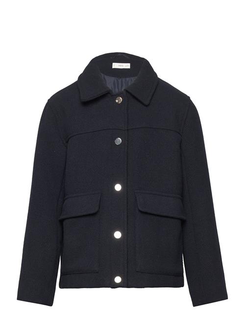 Straight Pocketed Coat Mango Black