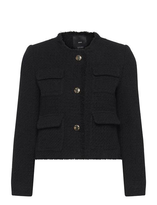 Mango Pocket Tweed Jacket Mango Black