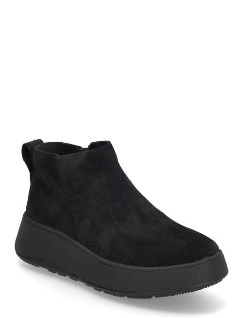 Se FitFlop F-Mode Suede Flatform Zip Ankle Boots FitFlop Black ved Booztlet