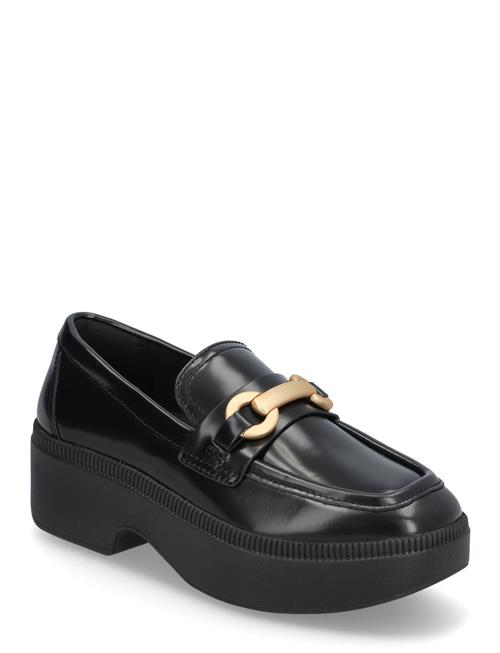 Se FitFlop F-Luma Chunky-Snaffle Box-Leather D/Wedge Loafers FitFlop Black ved Booztlet