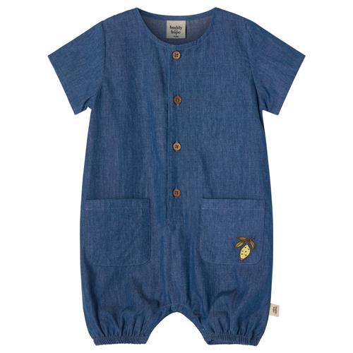 Se Buddy & Hope Alfred Romper Blue Chambray | Blå | 62/68 cm ved Babyshop