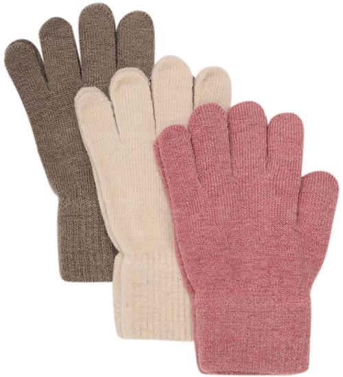 Se Minymo Minymo Handsker - Uld - 3-pak - Dusty Rose ved KidsWorld