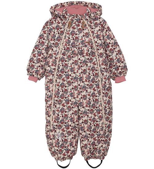 Se Minymo Minymo Flyverdragt - Smoke Gray m. Blomster ved KidsWorld