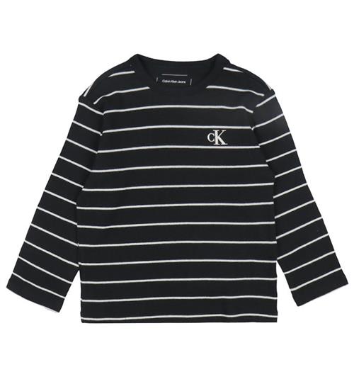 Se Calvin Klein Calvin Klein T-shirt - Rib - Stribet - CK Black/ Whitecap Gray S ved KidsWorld