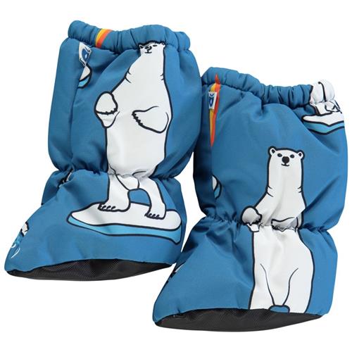 Se Småfolk Baby Tøffeler Polar Bears Solid Blue | Blå | 0-6 months ved Babyshop