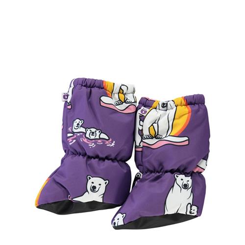 Se Småfolk Baby Tøffeler Polar Bears Purple Heart | Lilla | 0-6 months ved Babyshop