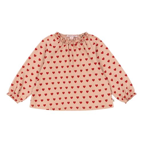 Se Konges Sløjd Chleo Bluse Coeur Mahogany | Rød | 2 years ved Babyshop