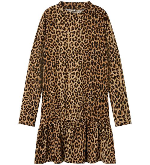 Name It Kjole l/Ã¦ - NkfNuni - Sort m. Leopardprint