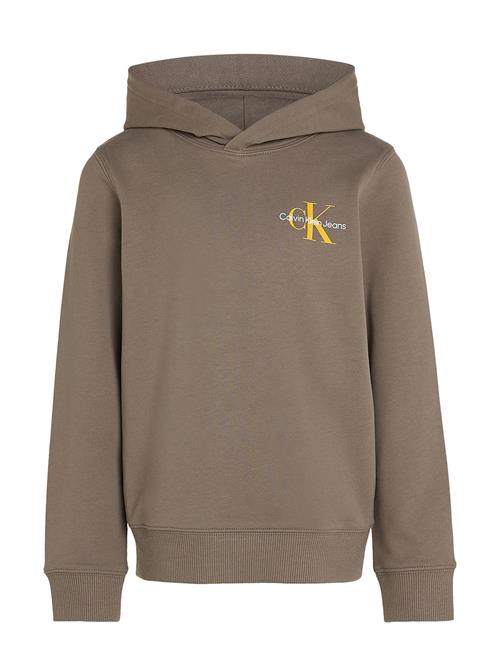 Se Calvin Klein Small Monogram Hoodie Calvin Klein Beige ved Booztlet