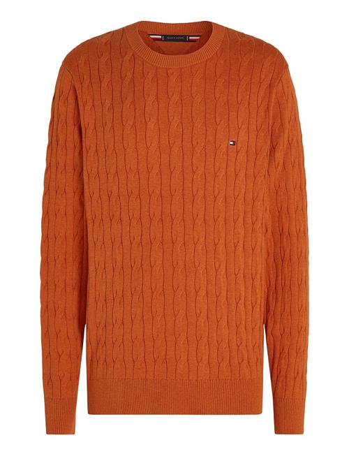 Classic Cotton Cable Crew Neck Tommy Hilfiger Orange