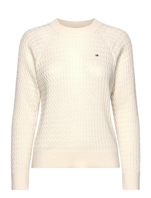 Se Tommy Hilfiger Co Cable C-Nk Sweater Tommy Hilfiger Cream ved Booztlet