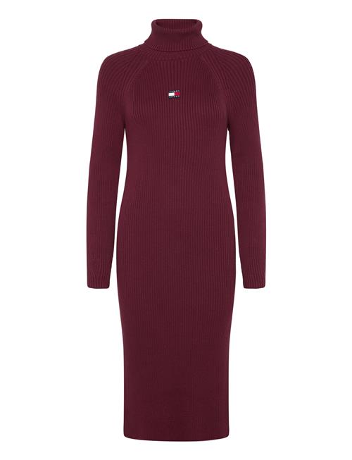 Tommy Jeans Tjw Mockneck Badge Sweater Dress Tommy Jeans Burgundy