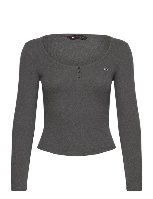 Tommy Jeans Tjw Melange Henley Ls Ext Tommy Jeans Grey