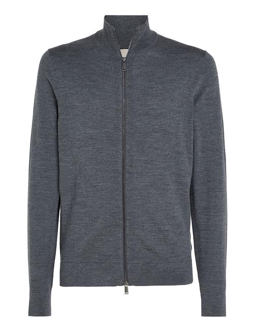 Se Calvin Klein Merino Rws Zip Through Jacket Calvin Klein Grey ved Booztlet