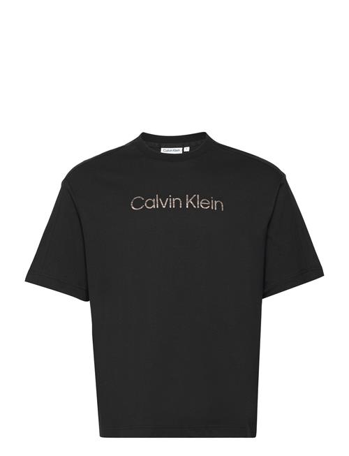 Se Calvin Klein Space Dye Logo Mod Comf T-Shirt Calvin Klein Black ved Booztlet