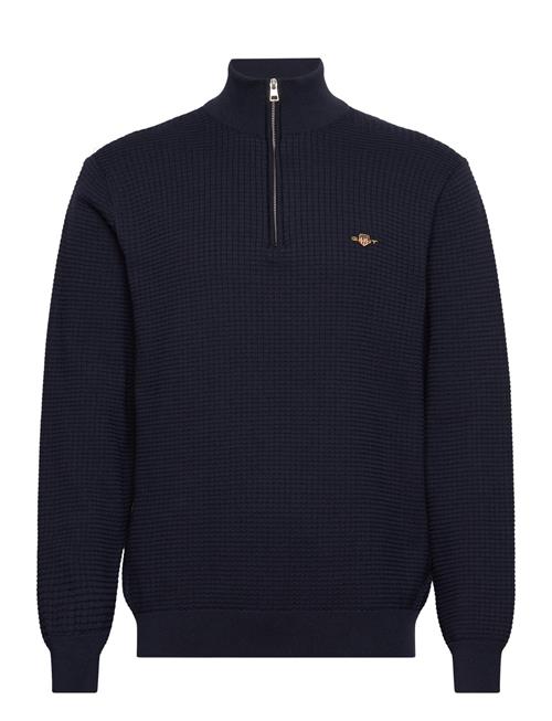 Se GANT D2. Cotton Texture Halfzip GANT Blue ved Booztlet