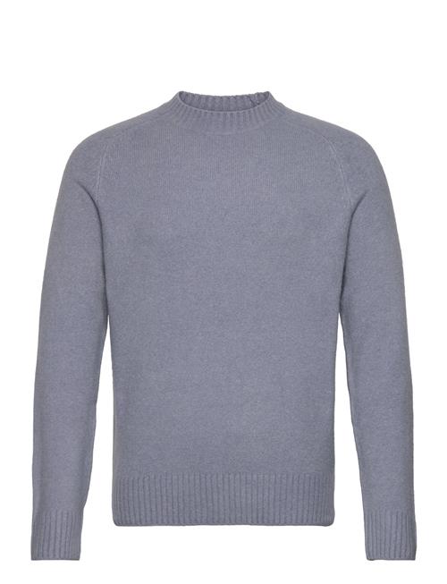 Knitted Sweater With Ribbed Details Mango Blue