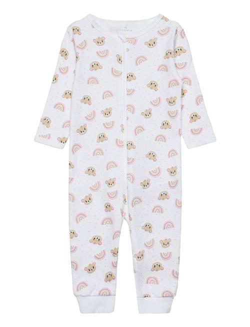 name it Nbfnightsuit Zip Orchid Pink Teddy Noos Name It White