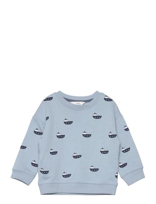 Mango Cotton-Blend Printed Sweatshirt Mango Blue