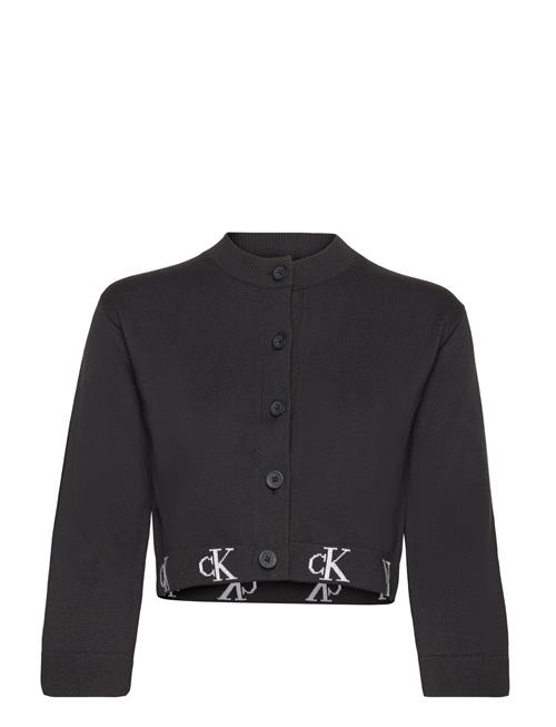 Se Calvin Klein Monogram Logo Cardigan Calvin Klein Black ved Booztlet