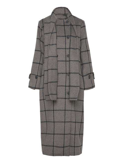 Selected Femme Slfhelle Long Wool Scarf Coat Selected Femme Grey