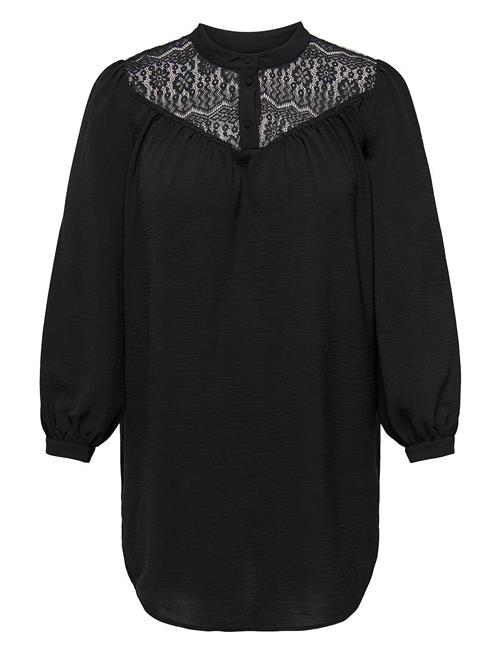 Se ONLY Carmakoma Carmette Life L/S Mix Lace Long Top Wvn ONLY Carmakoma Black ved Booztlet