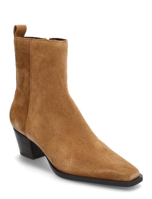 Heel Suede Ankle Boot Mango Brown