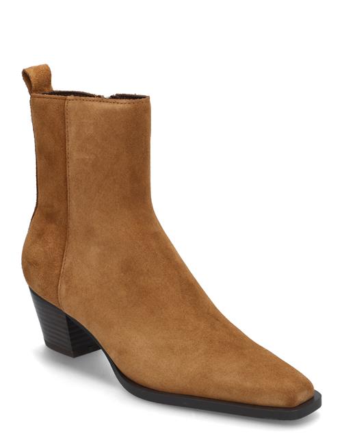 Mango Heel Suede Ankle Boot Mango Brown