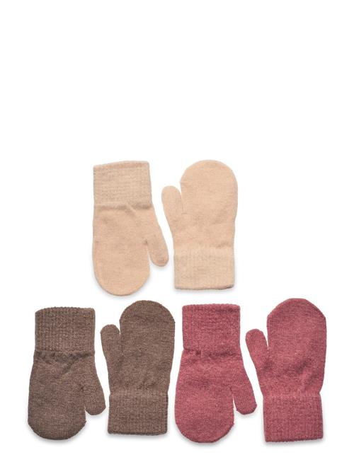 Se Minymo Magic Mittens Knit 3-Pack Minymo Patterned ved Booztlet