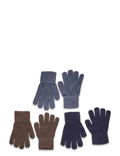 Se Minymo Magic Gloves Knit 3-Pack Minymo Navy ved Booztlet