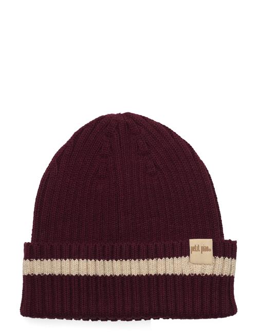 Se Petit Piao Knit Hat Petit Piao Burgundy ved Booztlet